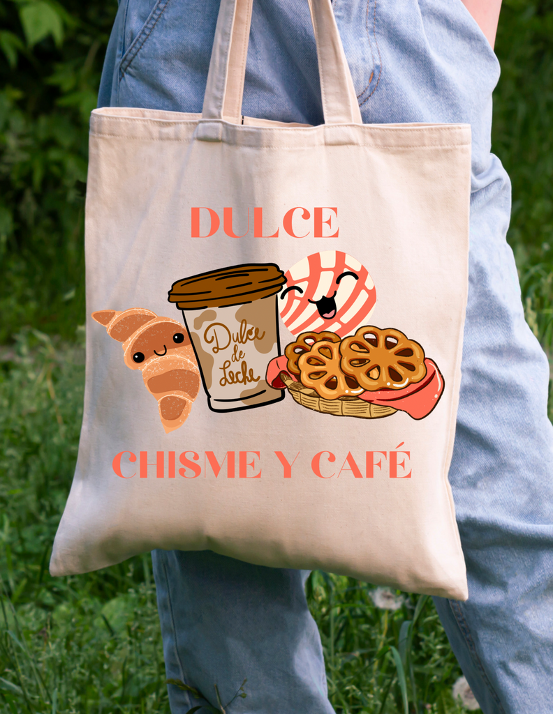 Dulce Chisme Y Cafe White Tote Bag
